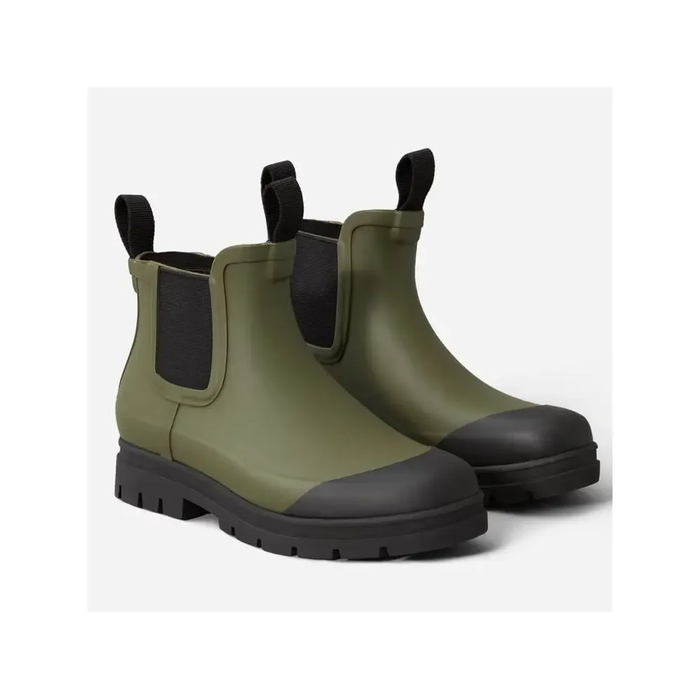 Everlane Forest Green Chelsea Rain Boots Size 5 Waterproof Lug Sole NWOB